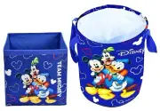 Disney Team Mickey Print Non Woven Fabric Foldable Storage Cube Toy & Bag -2 Set