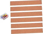 Cork Memo Board Strip Natural Frameless Strip 50 Pushpins for Easy Installation