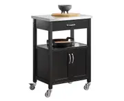 Black Kitchen Trolley Serving Trolley Storage Trolley