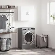 Wall Cabinet White 60x31x60 cm Engineered Wood,Wall Mounted Storage Cabinet with Display Function for Home Decor Storage Lockers