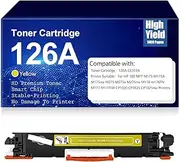 with Chip Compatible 126A Color Toner Cartridges CE310A CE311A CE313A CE312A Toner Cartridge High Yield Replacement for HP 100 MFP M175A M275a M176 M177 CP1020 CP1025,Yellow-126A