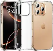 Lumobrilla for iPhone 16 Pro Max Case Clear [Shockpoof][Military Grade Protection] Reinforced Corners Slim Fit Soft Flexible TPU Bumper Phone Case for iPhone 16 Pro Max-6.9in,Crystal Clear