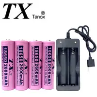 在飛比找PChome24h購物優惠-TX特林2600mAh18650鋰充電池4入附USB充電器(