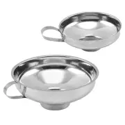 2 Pcs Stainless Steel Funnel Set Wide Mouth for Canning Funnels Kitchen Use