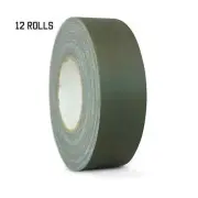 12 PACK GAFFERS STAGE TAPE - OLIVE DRAB - 2 INCH X 60 YARDS (HALF CASE)