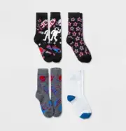 Boys'4pk 3D Glasses Spaceship CrewSocks Cat & Jack Shoe SZ 5.5 - 8.5 Small NWT