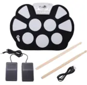 Electronic Drum Set 9 Pads Roll Up Drum Kit Portable Roll-Up Drum Practice