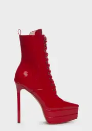 [AZALEA WANG] Red Ebony Platform Stiletto Boots
