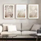 Home Hanging Decor Print Paper Canvas Wall Art Dried Flower 3 sets Poster