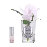 Cote Noire Perfumed Natural Touch Rose Bud - French Pink, Silver & Clear Glass
