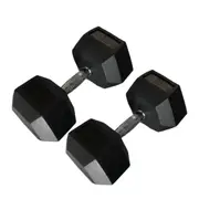70lbs x 2 Hex Rubber Coat Iron Dumbell Strength Weight Training Commercial Grade