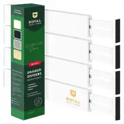 ROYAL CRAFT Bamboo Adjustable Drawer Dividers Organizers Expandable White 4 Pack