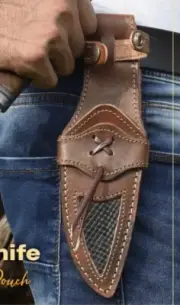 EDC Leather Knife Sheath Fixed Hunting Blade Knife Engraved belt loop Holster