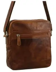 [PIERRE CARDIN] Rustic Leather I-Pad Bag in Brown