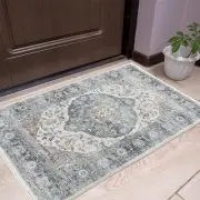 Door Mat Entryway Rug, 2x3 Doormat Area Rug Soft Non 2' x 3' Light Blue Beige