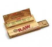 RAW Natural King Size Slim Rolling Papers + Pre Rolled Tips Classic Connoisseur