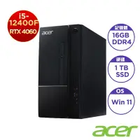 在飛比找Yahoo奇摩購物中心優惠-Acer 宏碁 TC-1750 十二代6核獨顯桌上型電腦 (