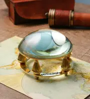 Shiny Brass Desk Magnifying Glass Paper Weight Antique Style Item For office