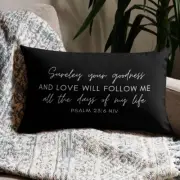 Psalm 23:6 Black Christian Accent Pillow Bible Verse Pillows Comforting Psalms