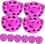 OFFSCH 10pcs Western Miniature Cowgirl Hat Plastic Doll Hat Photo Prop for Decorations DIY Craft Home Decor