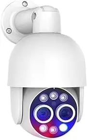 PTZ 4K 8MP POE Camera 8X Hybrid Zoom 2.8mm 12mm Dual Lens Two Way Audio Color Night Vision Human Detection POE IP Camera(4K 8MP Camera 64G)