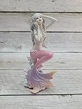 Generic Mermaid Figurines, Mermaid Statues, Mermaid Figures, Decorative Sculptures, White/Pink/Peach