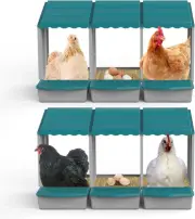 6 Pack Chicken Nesting Box, Chicken Coop, Chicken Laying Boxes with Egg Colle...