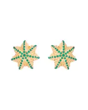 Oscar de la Renta Enamel Cactus Ball Earrings