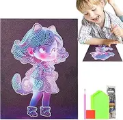 Rhinestone Painting Kit,Art Painting Kit | Gem Art Crafts, Anime Girl Gem Art Kit, Art Project Kits, Gem Dots Paintings Kit