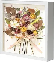 Muzilife 3D Picture Frame for Filling, 25 x 25 cm, Deep Wooden Frame, White, Object Frame Shadow Box with Glass Pane, as a Gift for Family, Friends etc. (White, 25 x 25 cm)