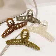 BELICIA Big Hair Claw Clips Large Butterfly Hair Clips for Women 5.1" Large Jelly Clip Larger Size Hair Clip for Girls Hair Accessories for Long Thick Hair 4 Pcs