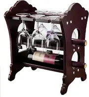 Bamboo Wine Rack Wine Rack Solid Wood Wine Holder Wine Glass Rack Upside Down Wine Cabinet Ornaments Wine Storage Shelf for Home Kitchen Bar Wine Storage Cabinet Shelf