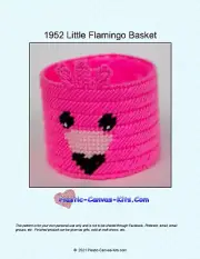 Little Flamingo Basket-Plastic Canvas Pattern or Kit