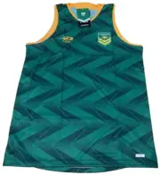 Australian Kangaroos 2025 Pro Training Singlet Sizes XS - 5XL Green NRL Classic