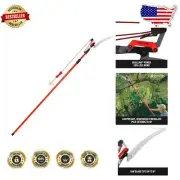 10-Foot Red Tree Saw & Pruner - Compact, Powerful Cutting Tool with Leverage