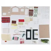 Kids DIY Wooden House Toy Furniture Model with LED Light Retro Style Handcraft House for Kids