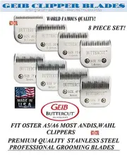 GEIB BUTTERCUT STAINLESS STEEL 10,15,30,40,7F,5F,4F,3F BLADE SET*Fit Oster A5 A6
