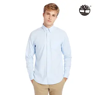 Timberland 男款天空藍長袖牛津襯衫|A2ES5B02