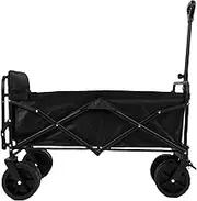 Generic Foldable Wagon, 150L Large Capacity Foldable Beach Wagon Cart with Wheels, Lightweight Outdoor Utility Carts for Grocery Shopping Camping Sports