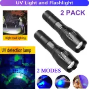 2PC LED UV UltraViolet Flashlight Lamp Blacklight Torch Inspection Light Outdoor