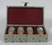 CHINESE SET OF 4 GREEN MARBLE TOP WITH CORK WINE BOTTLE STOPPERS BOXED SET NEW