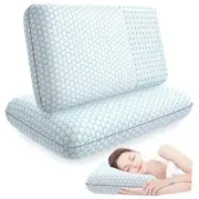 Memory Foam Pillows for Side, Back and Stomach Sleepers, Set of Standard Size 2