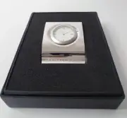 Ernst & Young Silver Tone Desk Clock - New in Box! Protective Film On