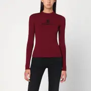 [Balenciaga] Ribbed burgundy Nano BB sweater S Burgundy