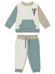 GUESS White Multi Active Top and Pant Set Size: 18M, Spandex
