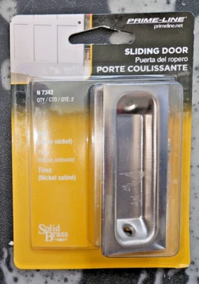 Prime-Line 1.5-in Satin Nickel Sliding Closet Door Finger Pull (2-Pack)