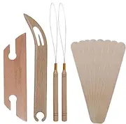 Weaving Kit - Beveled Wooden Inkle Shuttle, Beech Wood Shuttle | Durable Weaving Tool with Handle for Crafting, Handmade Loomm Supplies for Classmates, Relatives, Family, Birthday Gifting