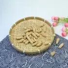 Bamboo Woven Basket Tray Flat Wicker Round Fruit Basket Woven Food Storage Shall