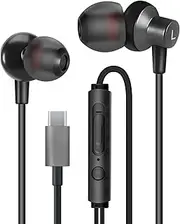 MAS CARNEY TI3 Wired USB Type C Headphones, USB C Earbuds, in-Ear Earphones with Microphone for Samsung S20, Huawei P30 P40, Oppo, Honor, Google Pixel and Other Smartphones with Type-C Interface