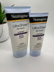 Nuetrogena Ultra Sheer-Dry Touch Sunscreen 55 - 2 Bottles 5 oz & 3oz - NOB 2024